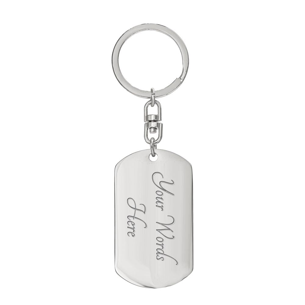 Graphic Dog Tag Keychain - To My Sister - Connected By Love