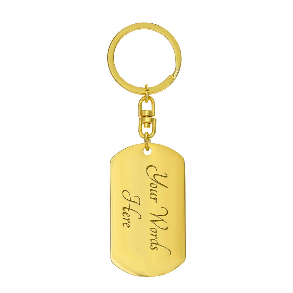 Graphic Dog Tag Keychain - To My Sister - Connected By Love