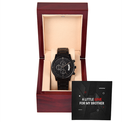 Black Chronograph Watch - A Little Love For My Brother