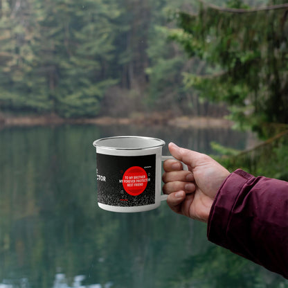 12oz Enamel Camping Mug - To My Brother My Forever Protector Best Friend